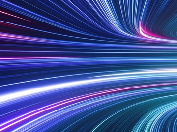 Datenautobahn Data-Highway Datenstrom als leuchtende Straße dargestellt