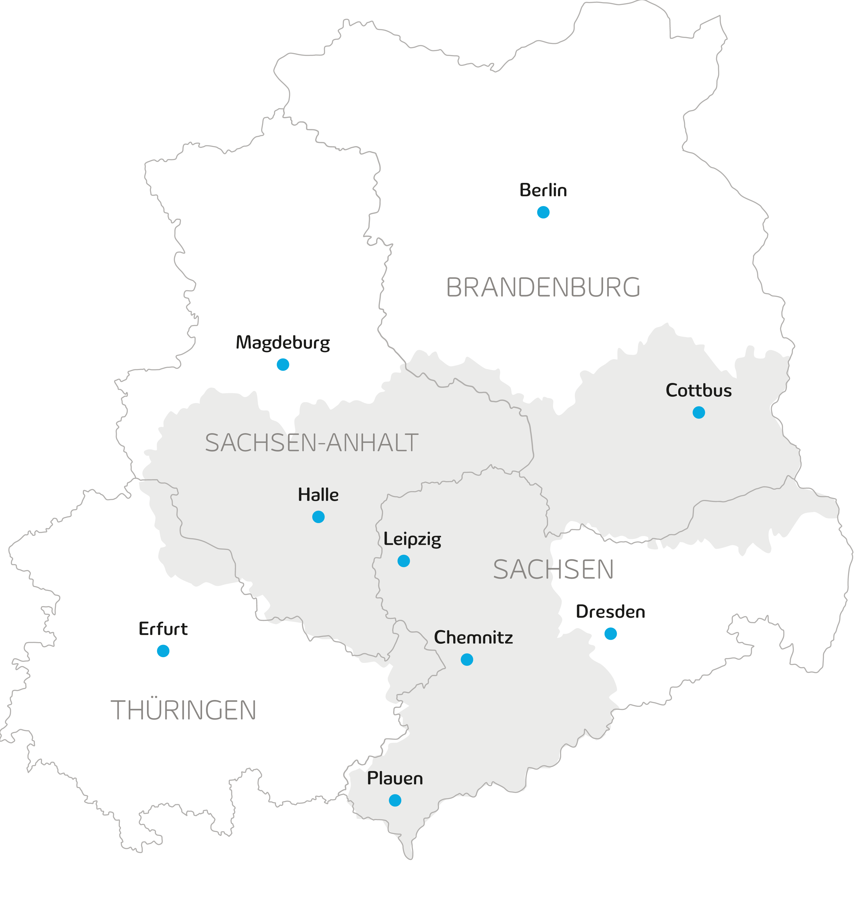 Karte Netzgebiet envia TEL Karte Netzgebiet envia TEL